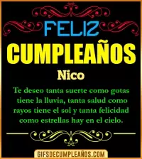 GIF Frases de Cumpleaños Nico